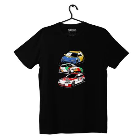 Czarny T-shirt koszulka Honda Civic EG6 Legend