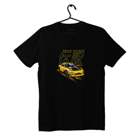 Czarny T-shirt koszulka Mazda RX7 JDM