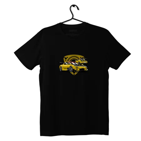 Czarny T-shirt koszulka Mazda RX7 Rotary
