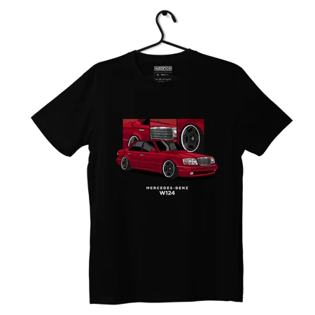 Czarny T-shirt koszulka Mercedes-Benz W124