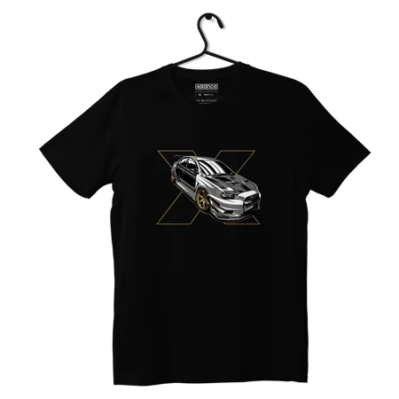 Czarny T-shirt koszulka Mitsubishi Lancer EVO X