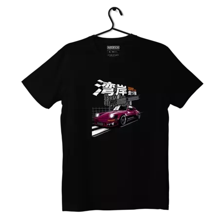 Czarny T-shirt koszulka Porsche 930