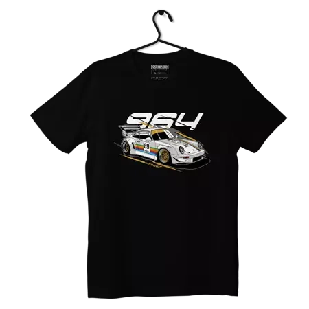 Czarny T-shirt koszulka Porsche 964