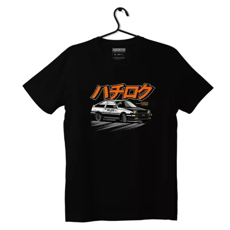 Czarny T-shirt koszulka Toyota AE86 TRUENO FINAL