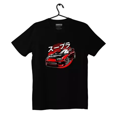 Czarny T-shirt koszulka Toyota Supra mk4 Red