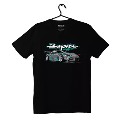 Czarny T-shirt koszulka Toyota Supra mk5 HKS