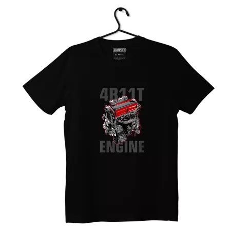Czarny T-shirt koszulka silnik 4B 11T EVO