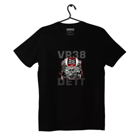 Czarny T-shirt koszulka silnik VR38 DETT