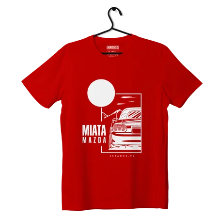 T-shirt koszulka Mazda Miata z dachem czerwona