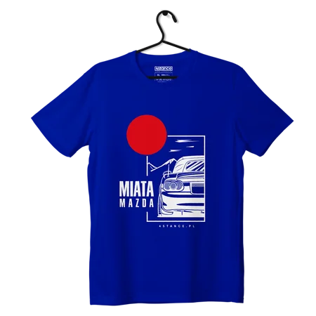 T-shirt koszulka Mazda Miata z dachem niebieska