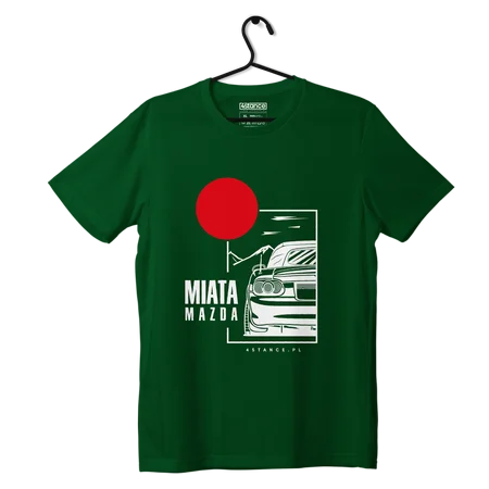 T-shirt koszulka Mazda Miata z dachem zielona