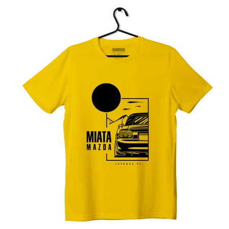 T-shirt koszulka Mazda Miata z dachem żółta