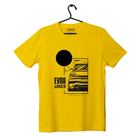 T-shirt koszulka Mitsubishi Lancer EVO8 JDM żółta