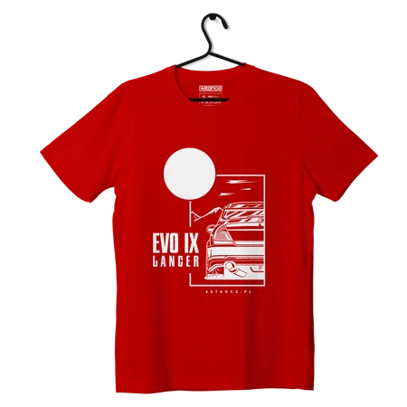 T-shirt koszulka Mitsubishi Lancer Evo IX czerwona