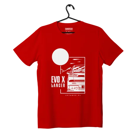 T-shirt koszulka Mitsubishi Lancer Evo X czerwona
