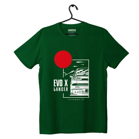 T-shirt koszulka Mitsubishi Lancer Evo X zielona