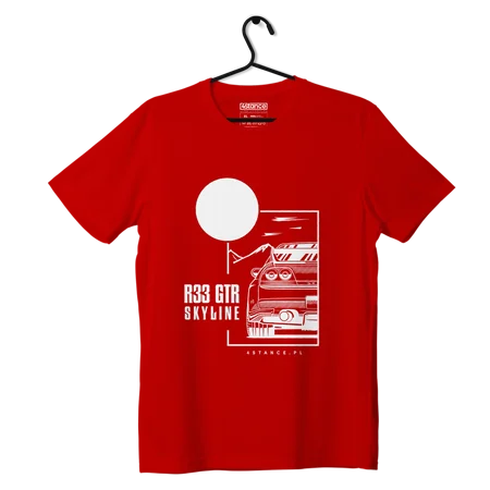 T-shirt koszulka Nissan Skyline 33 GTR czerwona