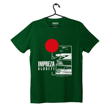 T-shirt koszulka Subaru Impreza Blobeye zielona