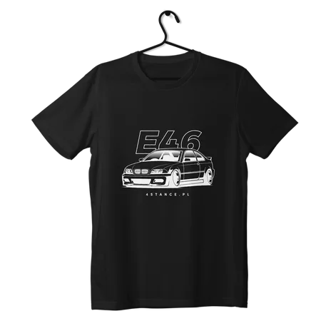 T-shirt koszulka przód BMW E46 czarna