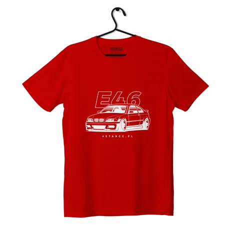 T-shirt koszulka przód BMW E46 czerwona