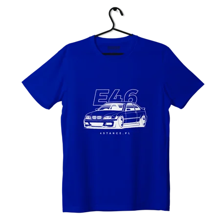 T-shirt koszulka przód BMW E46 niebieska