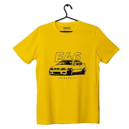 T-shirt koszulka przód BMW E46 żółta