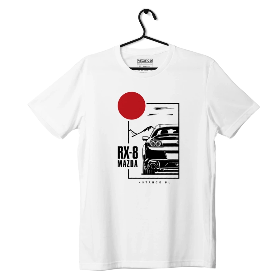 Biały T-shirt MAZDA RX-8 JDM