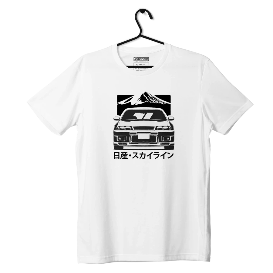 Biały T-shirt NISSAN  R33 JAPAN  