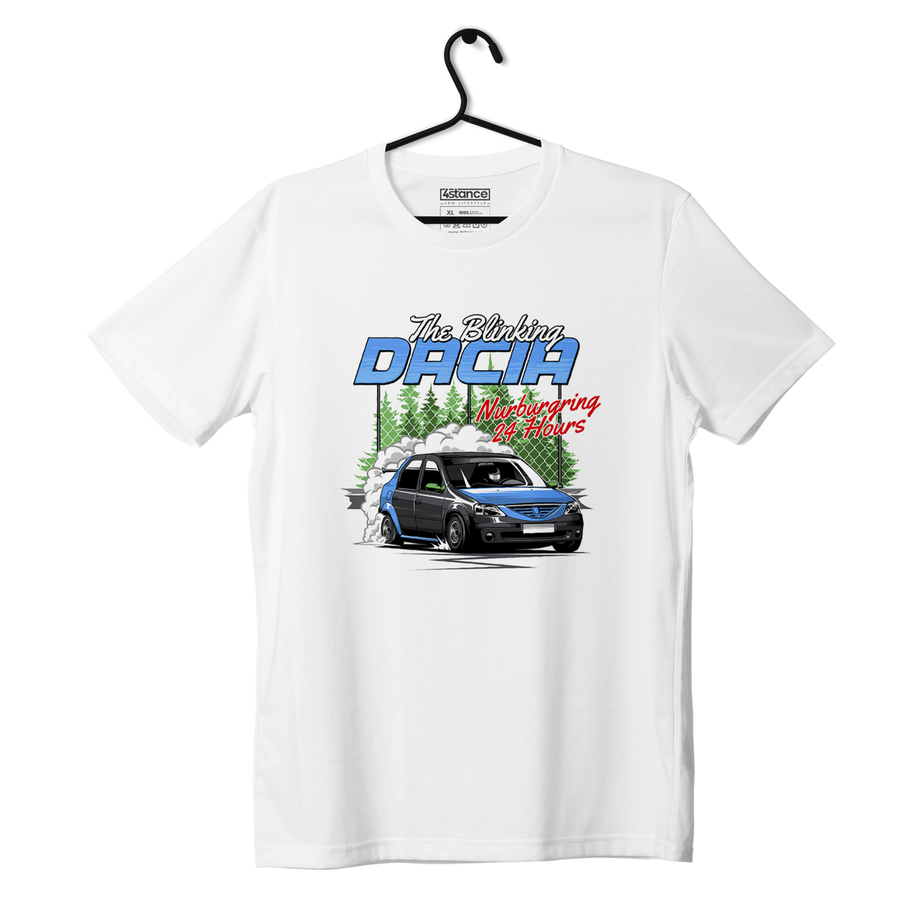 Biały T-shirt koszulka Dacia Logan