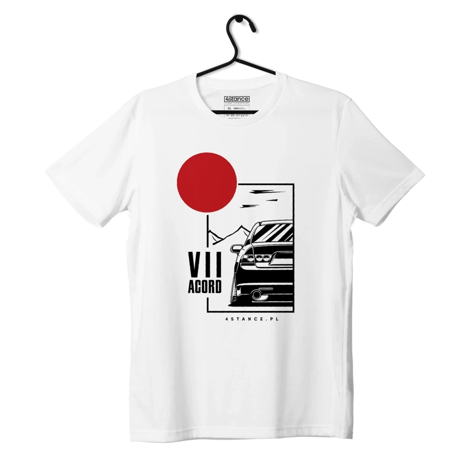 Biały T-shirt koszulka HONDA ACCORD VII JDM