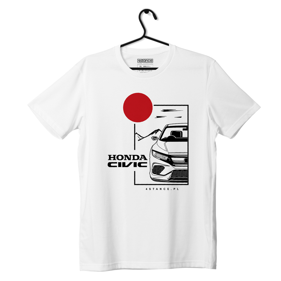 Biały T-shirt koszulka HONDA CIVIC IX