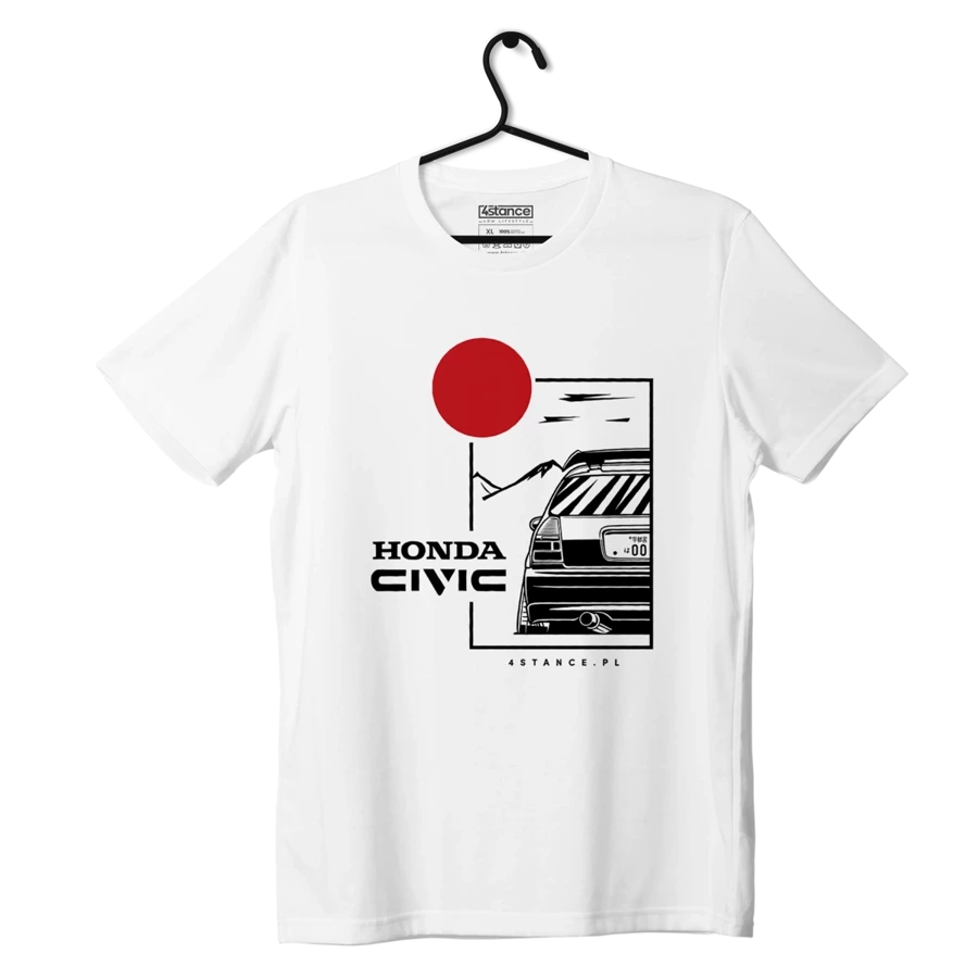 Biały T-shirt koszulka HONDA CIVIC V JDM