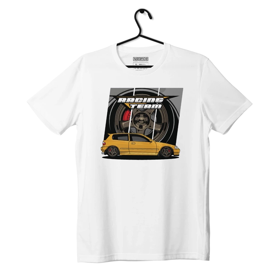 Biały T-shirt koszulka HONDA CIVIC V RACING TEAM