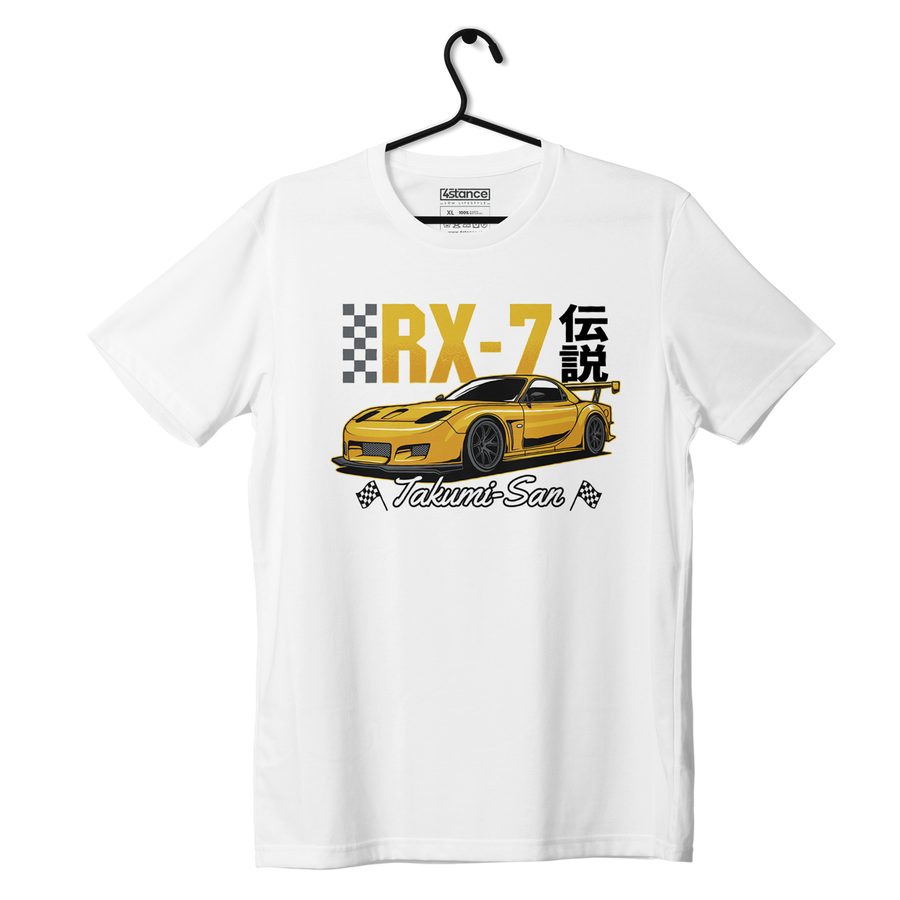 Biały T-shirt koszulka MAZDA RX-7