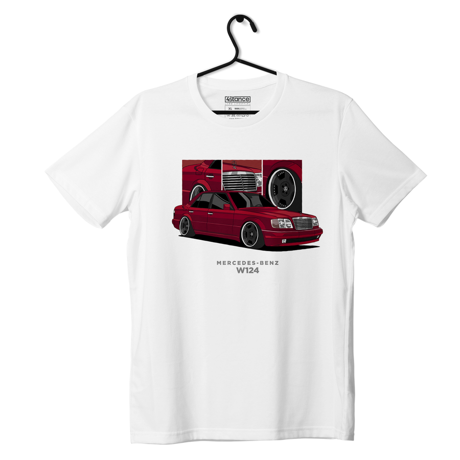 Biały T-shirt koszulka Mercedes-Benz W124