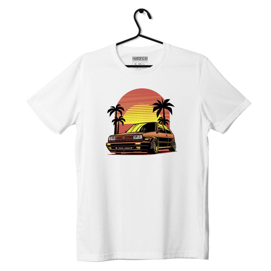 Biały T-shirt koszulka VW Golf mk2 Summer