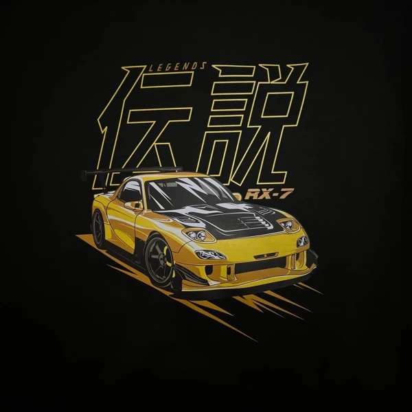 Czarna bluza z kapturem Mazda RX7 JDM