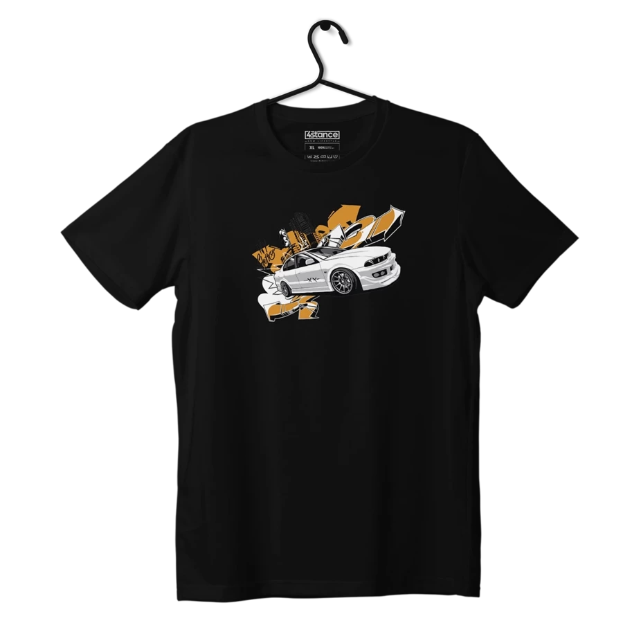 Czarny T-shirt MITSUBISHI GALANT 