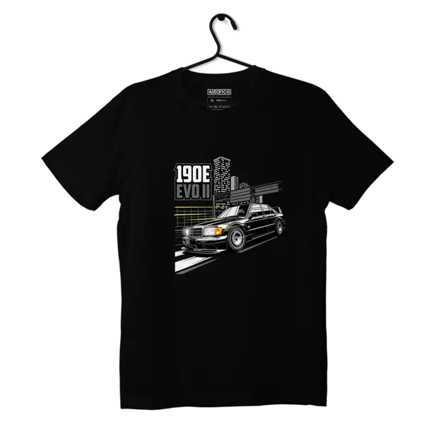 Czarny T-shirt Mercedes W201 E190 AMG EVOII 