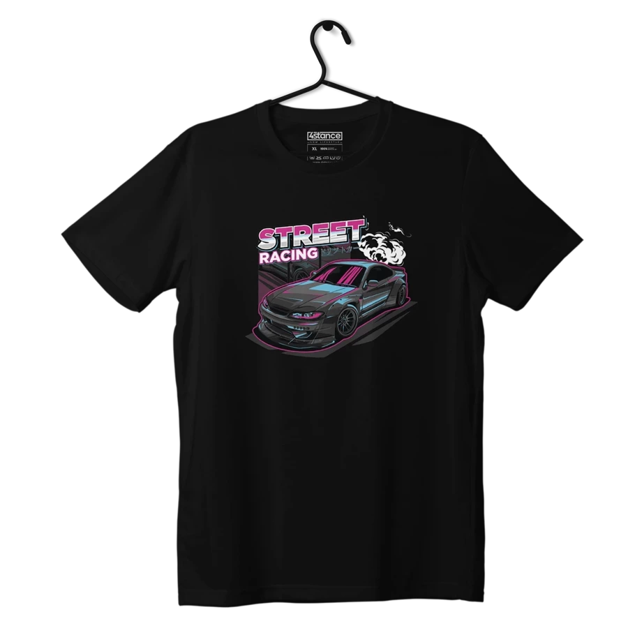 Czarny T-shirt  NISSAN S15 STREET RAICING