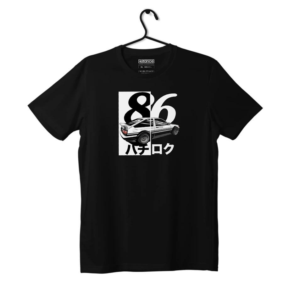 Czarny T-shirt TOYOTA AE86 JAPAN