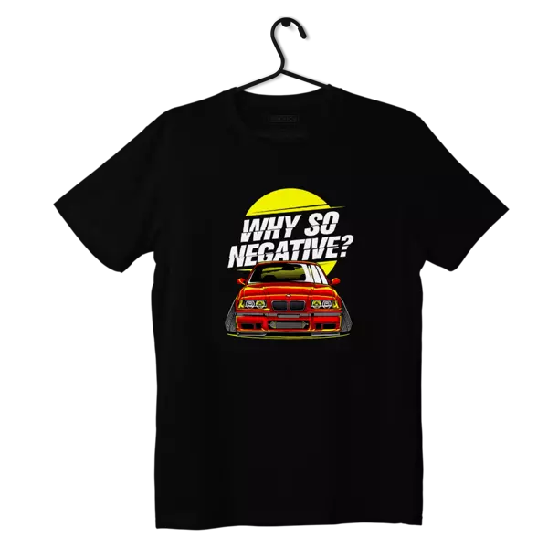 Czarny T-shirt koszulka BMW E36 WHY SO NEGATIVE?