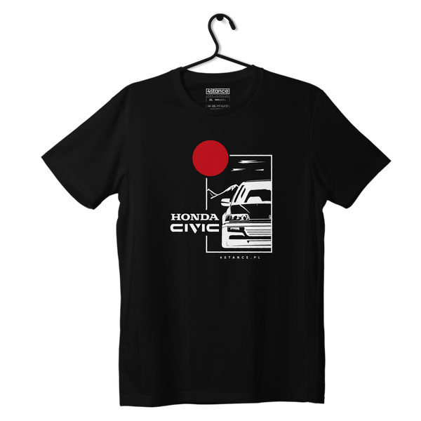 Czarny T-shirt koszulka HONDA CIVIC IX