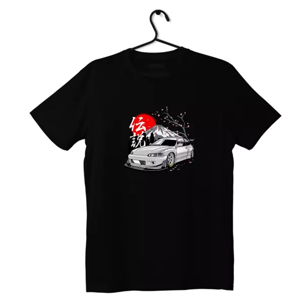 Czarny T-shirt koszulka Honda Civic EG6 Pandem