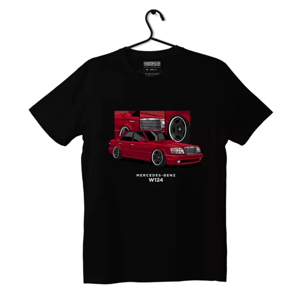 Czarny T-shirt koszulka Mercedes-Benz W124