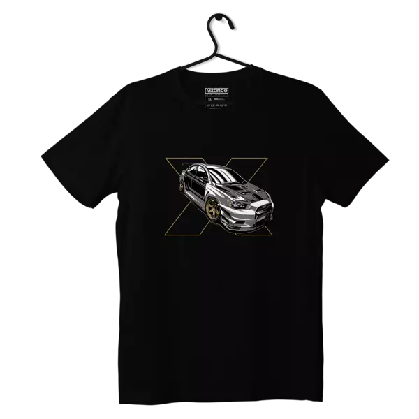 Czarny T-shirt koszulka Mitsubishi Lancer EVO X