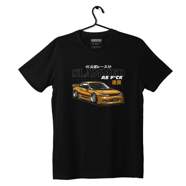 Czarny T-shirt koszulka NISSAN SILVIA S15 SLAMMED