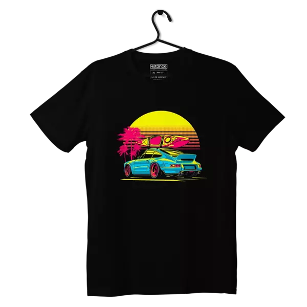 Czarny T-shirt koszulka Porsche 911 Singer