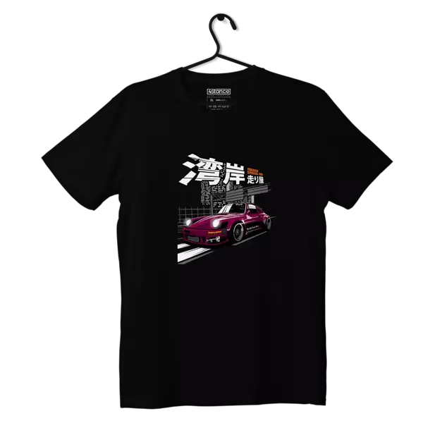 Czarny T-shirt koszulka Porsche 930