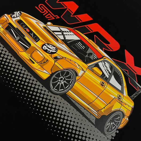 Czarny T-shirt koszulka Subaru Impreza WRX Bugeye